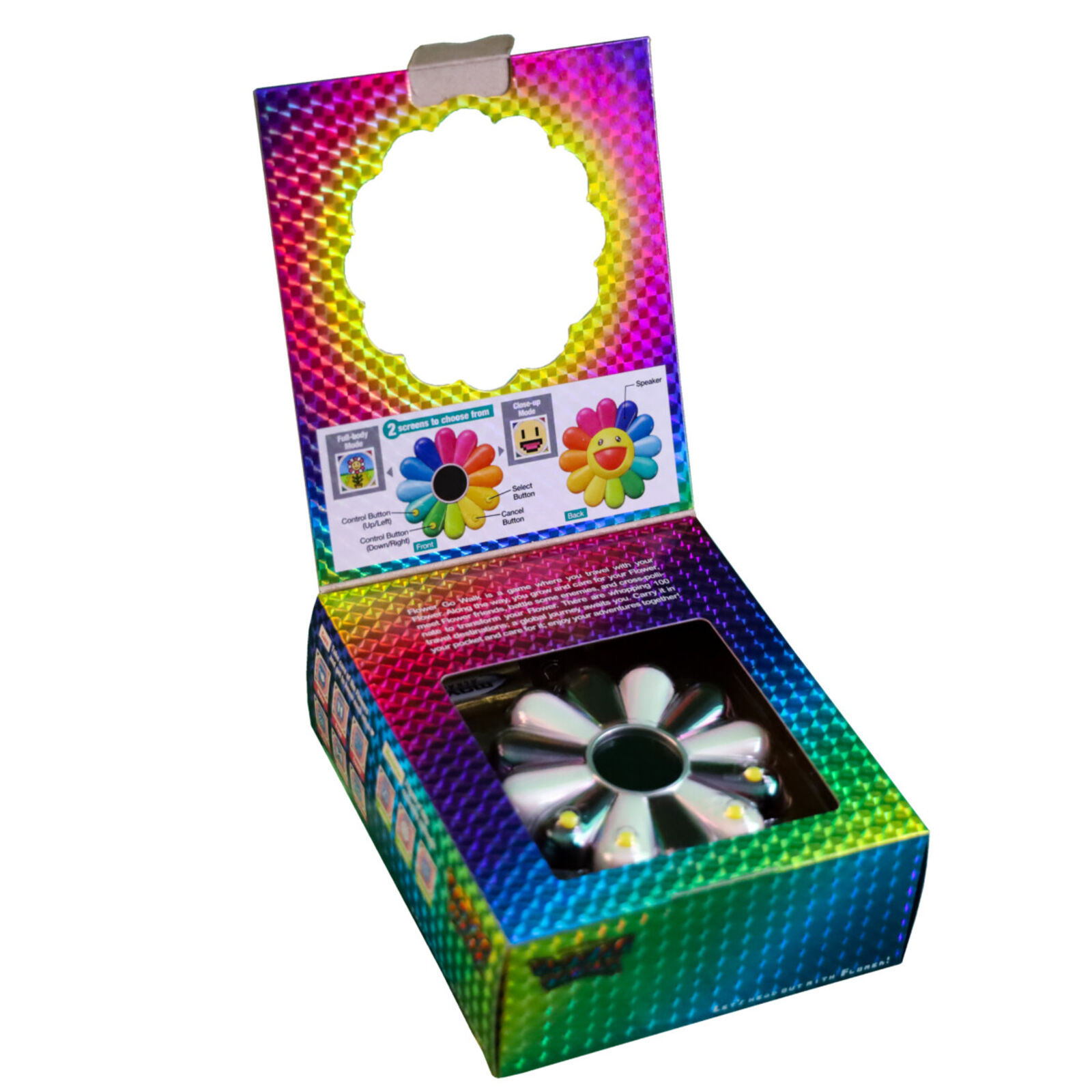 Artwork by Takashi Murakami, Flower Go Walk Color (Aurora: Black x White), Made of ABS, Polycarbonate, Metal 