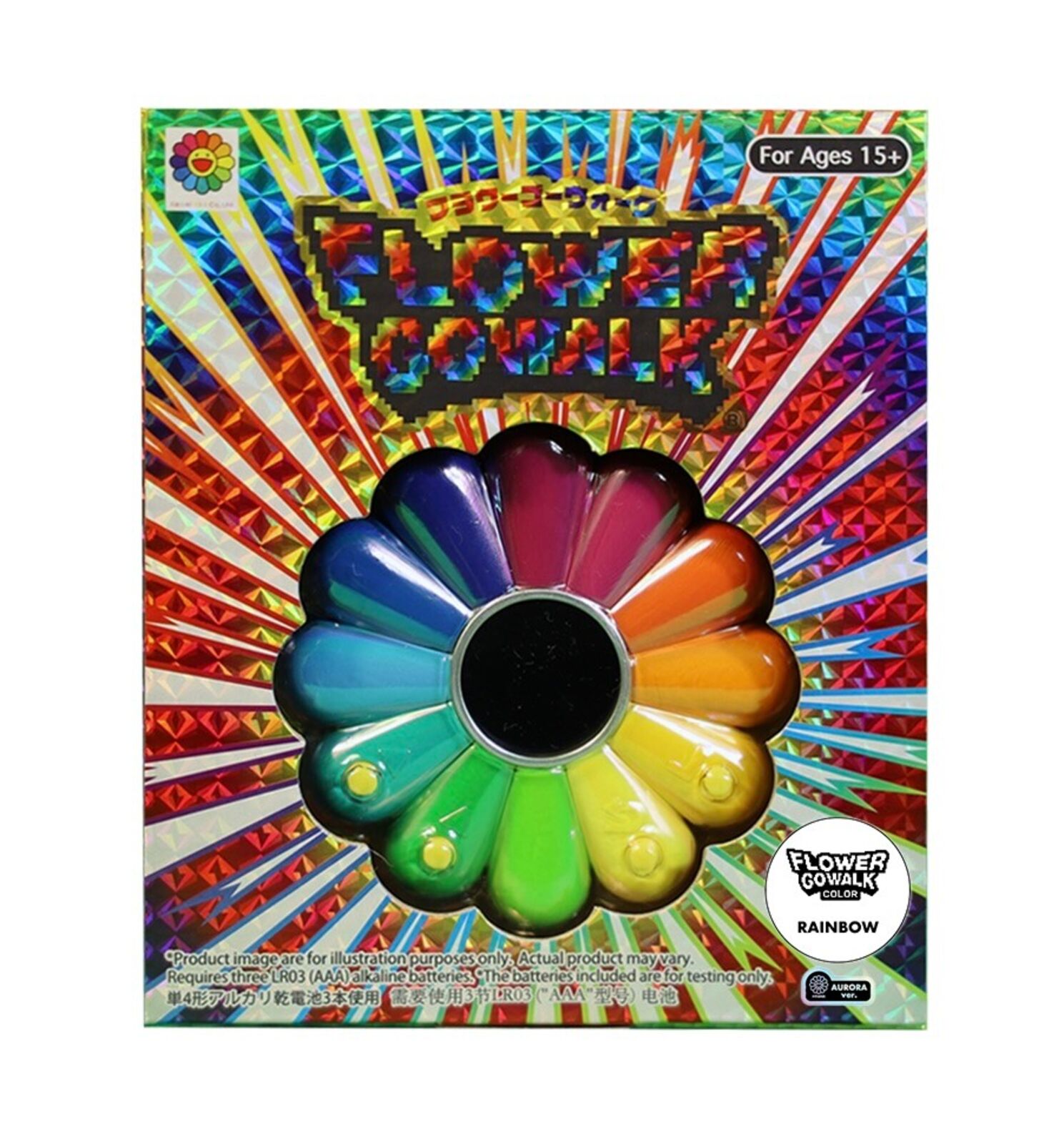 Artwork by Takashi Murakami, Flower Go Walk Color (Aurora: Rainbow), Made of ABS, Polycarbonate, Metal 