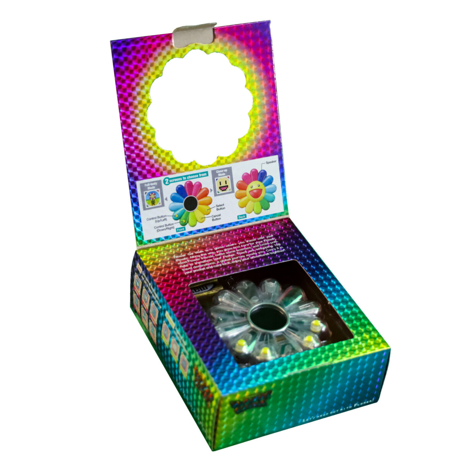 Artwork by Takashi Murakami, Flower Go Walk Color (Clear), Made of ABS, Polycarbonate, Metal 