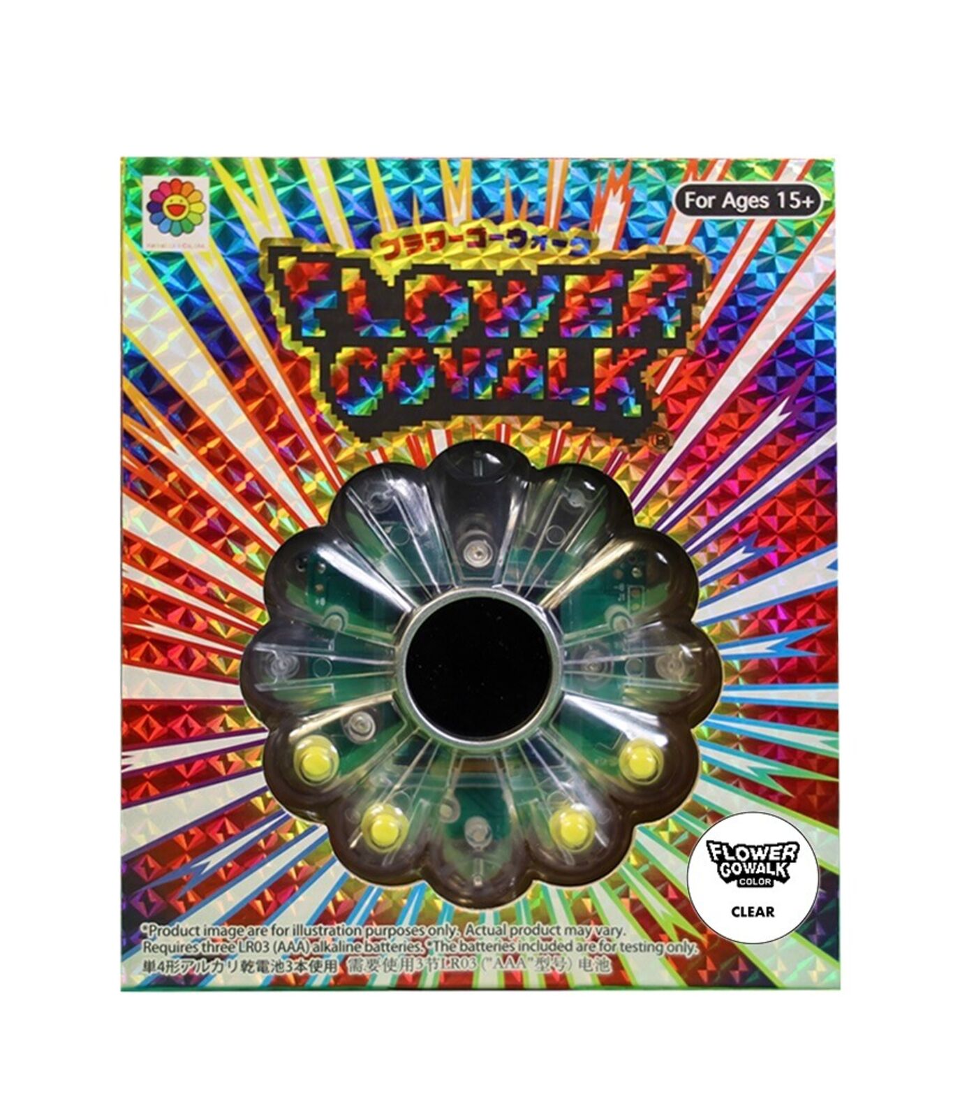 Artwork by Takashi Murakami, Flower Go Walk Color (Clear), Made of ABS, Polycarbonate, Metal 