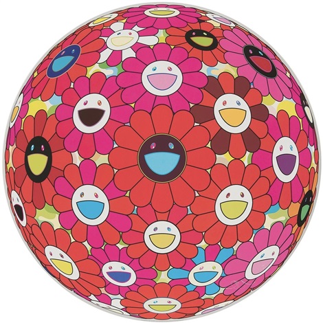 Takashi Murakami | Flowerball (3D) - Red, Pink, Blue (2013) | MutualArt