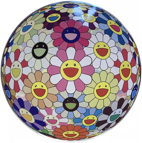 Artwork by Takashi Murakami, Flowerball Pink, Made of 4c offset print + cold stamp + high gloss varnishing 
