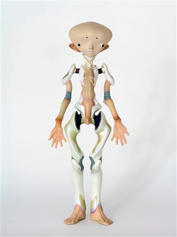 Artwork by Takashi Murakami, Inochi doll / Version: Zhang, Made of Body: ABS and NP-PVC / Head: Iron plate / Uniform: Cotton and Polyester, Nylon / Shoes: Soft vinyl / School bag: Artificial leather and Metal / Cap: Cotton, Artificial leather, NP-PVC, Magnet, and Metal 