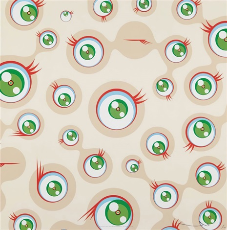 Artwork by Takashi Murakami, Jellyfish Eyes Cream, Made of 4c offset print + special silver 