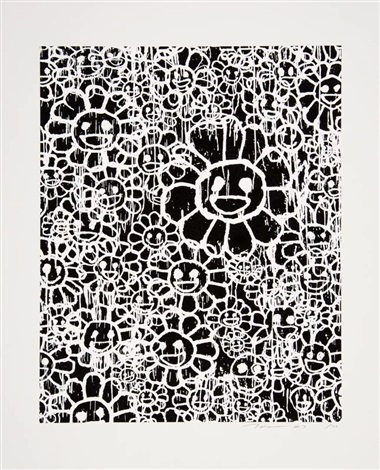 Artwork by Takashi Murakami, MADSAKI Flowers C Black (working title), Made of Silkscreen 