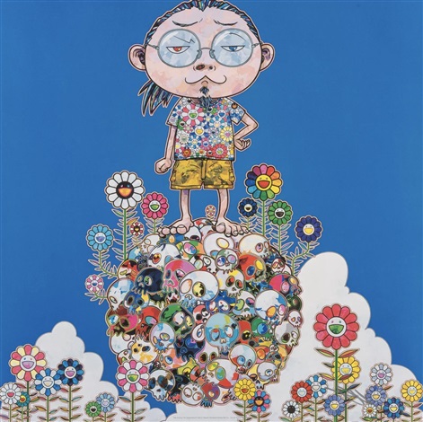 Artwork by Takashi Murakami, Me Among The Supernatural, Made of 4c offset print + silver 