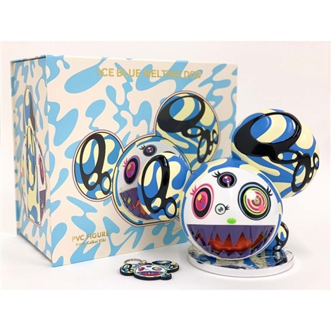 Artwork by Takashi Murakami, Melting DOB (Ice Blue), Made of Painted Cast Vinyl 