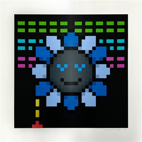 Artwork by Takashi Murakami, Murakami.Flower #2198 Space Shooting Wars, Made of Archival Pigment Print + Silkscreen 