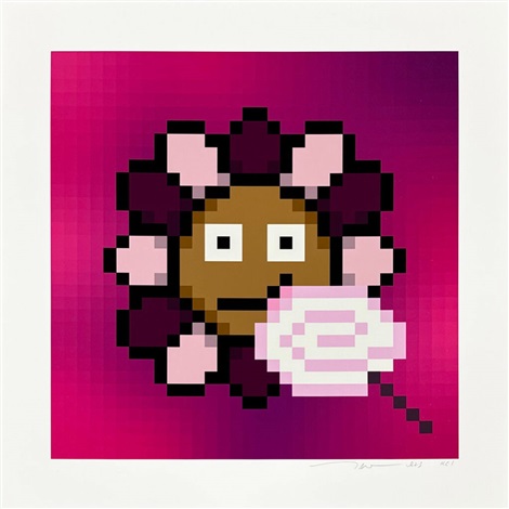 Artwork by Takashi Murakami, Murakami.Flower #6965 Lollipop Candy, Made of Archival Pigment Print + Silkscreen 