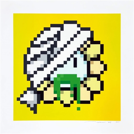Artwork by Takashi Murakami, Murakami.Flower #9294 Hotai Guru Guru Zombie, Made of Archival Pigment Print + Silkscreen 