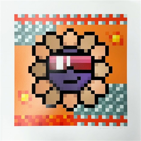 Artwork by Takashi Murakami, Murakami.Flower #9999 Odd Block Game, Made of Archival Pigment Print + Silkscreen 