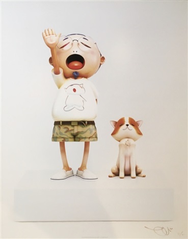 Artwork by Takashi Murakami, Pom & Me, Made of 4c offset print + special silver 