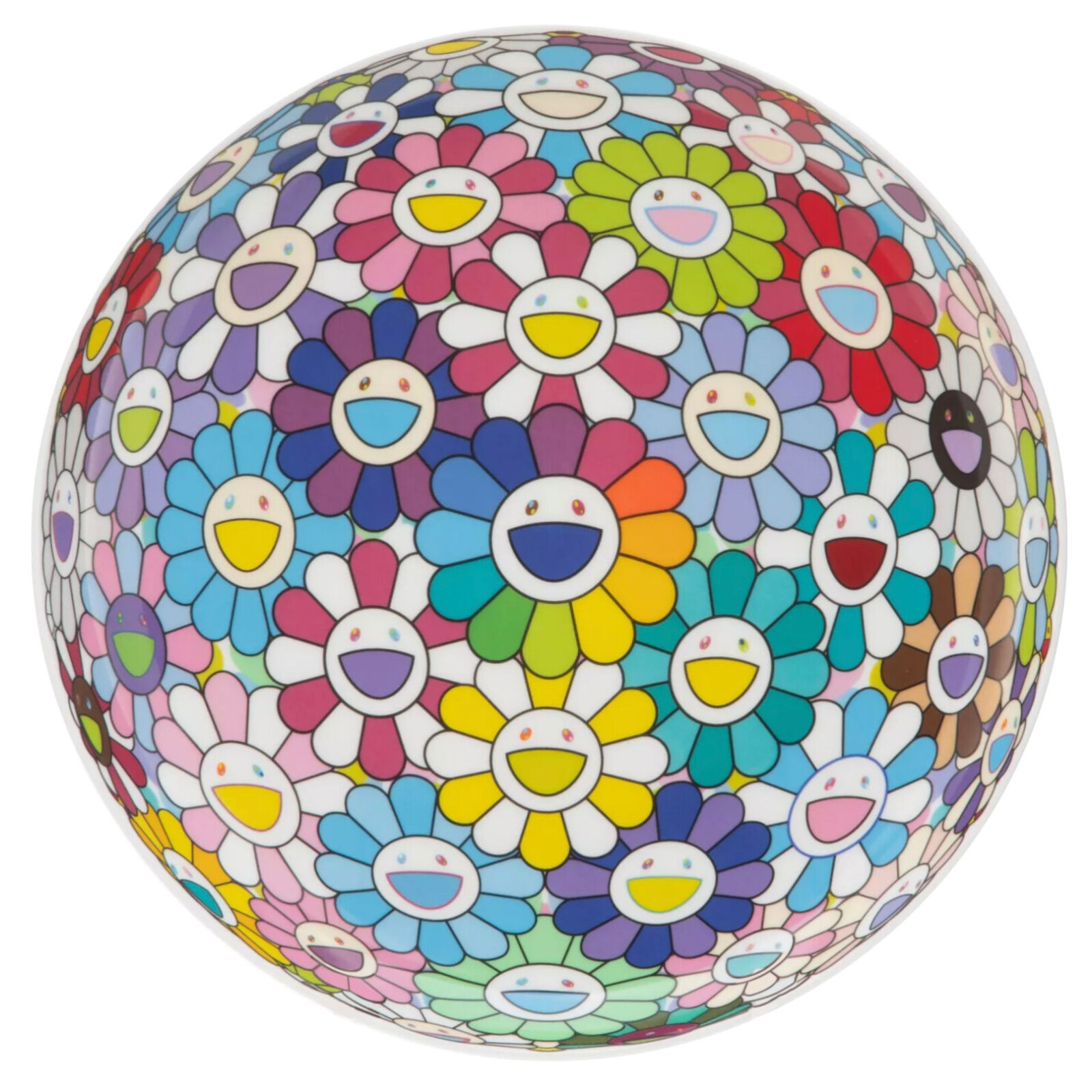 Artwork by Takashi Murakami, Red Flower Ball (3-D), 2012, Made of Fine bone china 