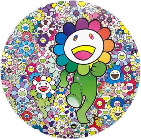 Artwork by Takashi Murakami, Rum Pum Pum in a Field of Flowers!, Made of Offset print, cold stamp and high gloss varnishing 