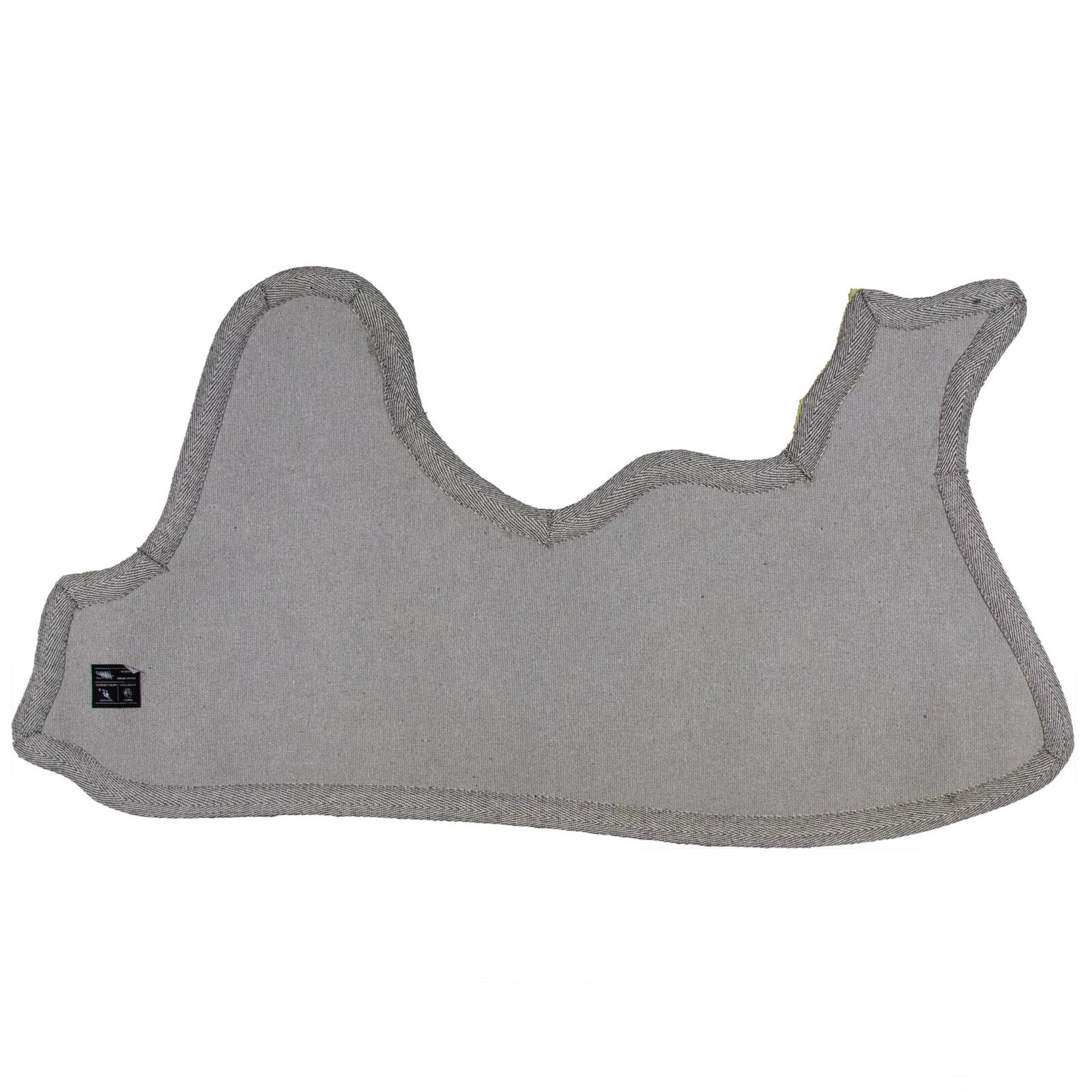 A drawing of a woman laying down on a yellow rug.