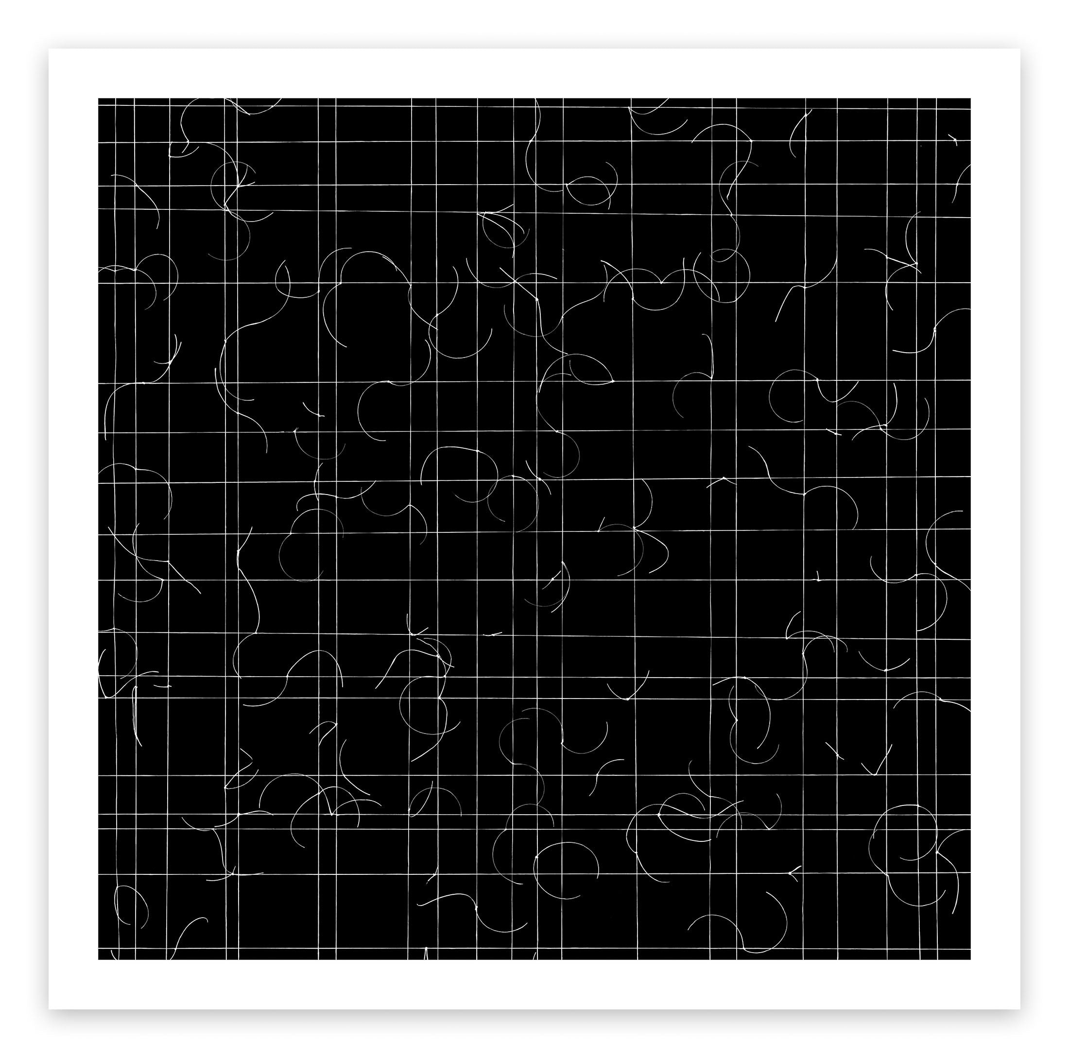a black and white photo of a grid of squares