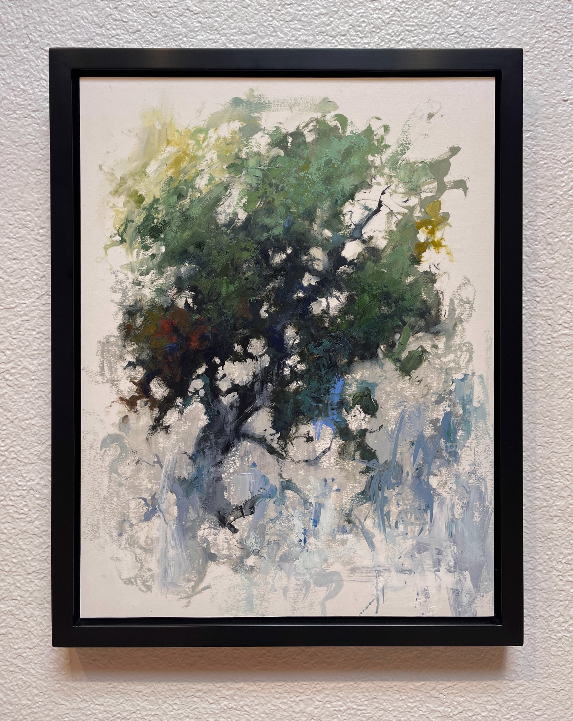 A painting of a tree on a white background.