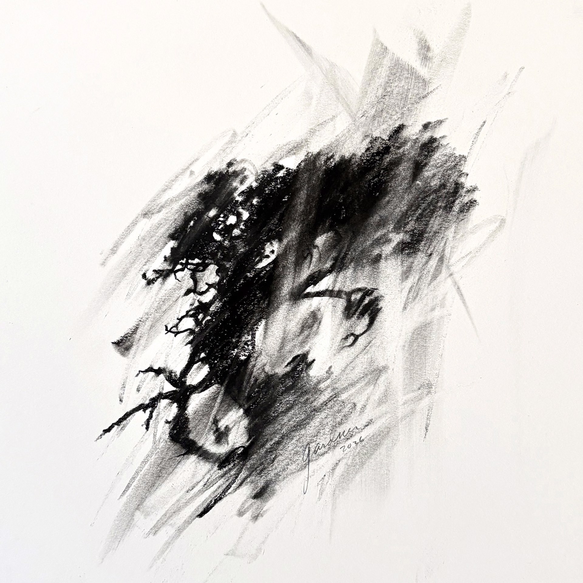 On The Threshold (charcoal) by Terry Gardner, 2026