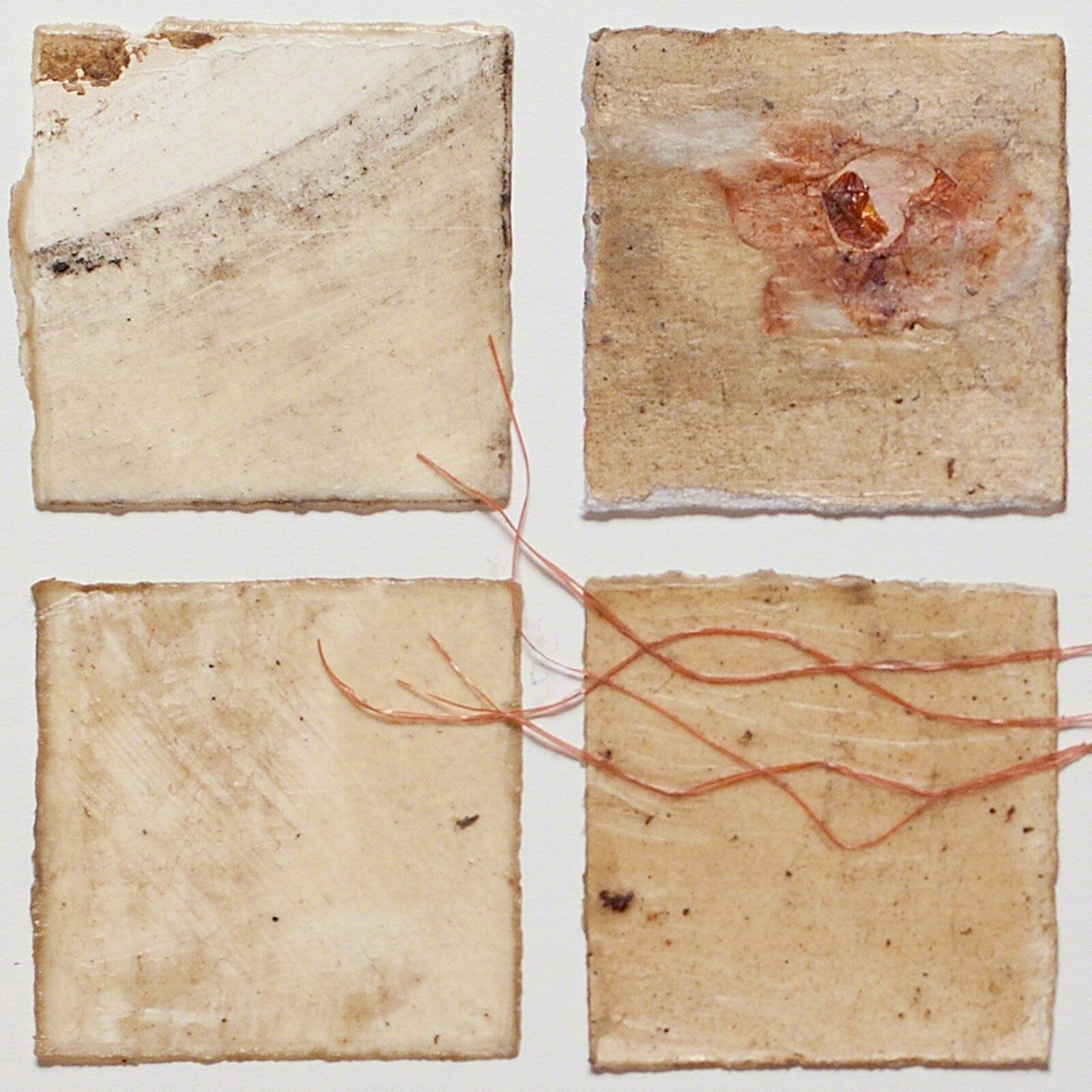 Artwork by Tessa Grundon, "Residuum" Series - Wave Hill, Made of Charcoal, Hand Made Paper, Thread, Pigment, Wax 