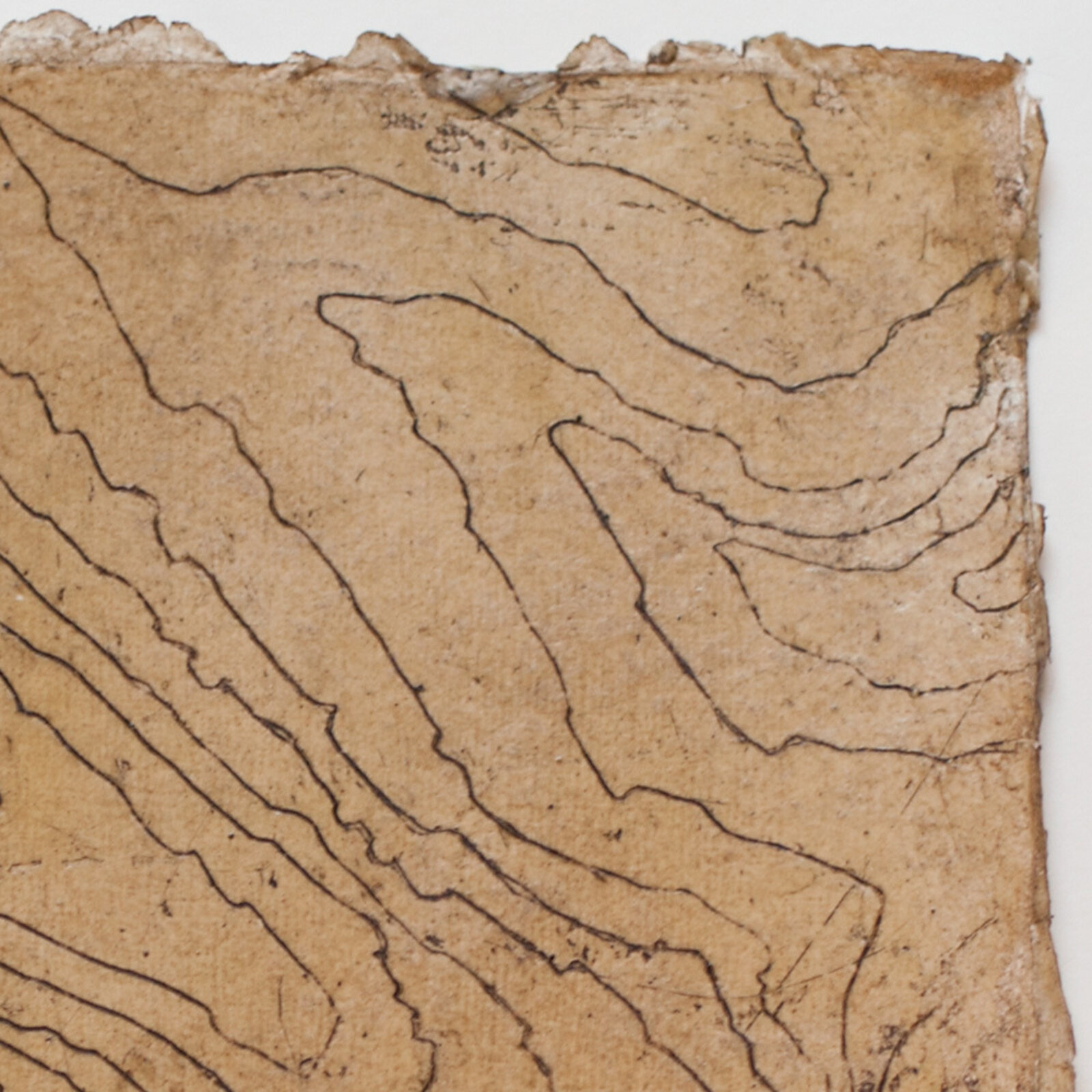 Artwork by Tessa Grundon, Contour Series - Wave Hill, Made of Wax and Earth on Handmade Paper 