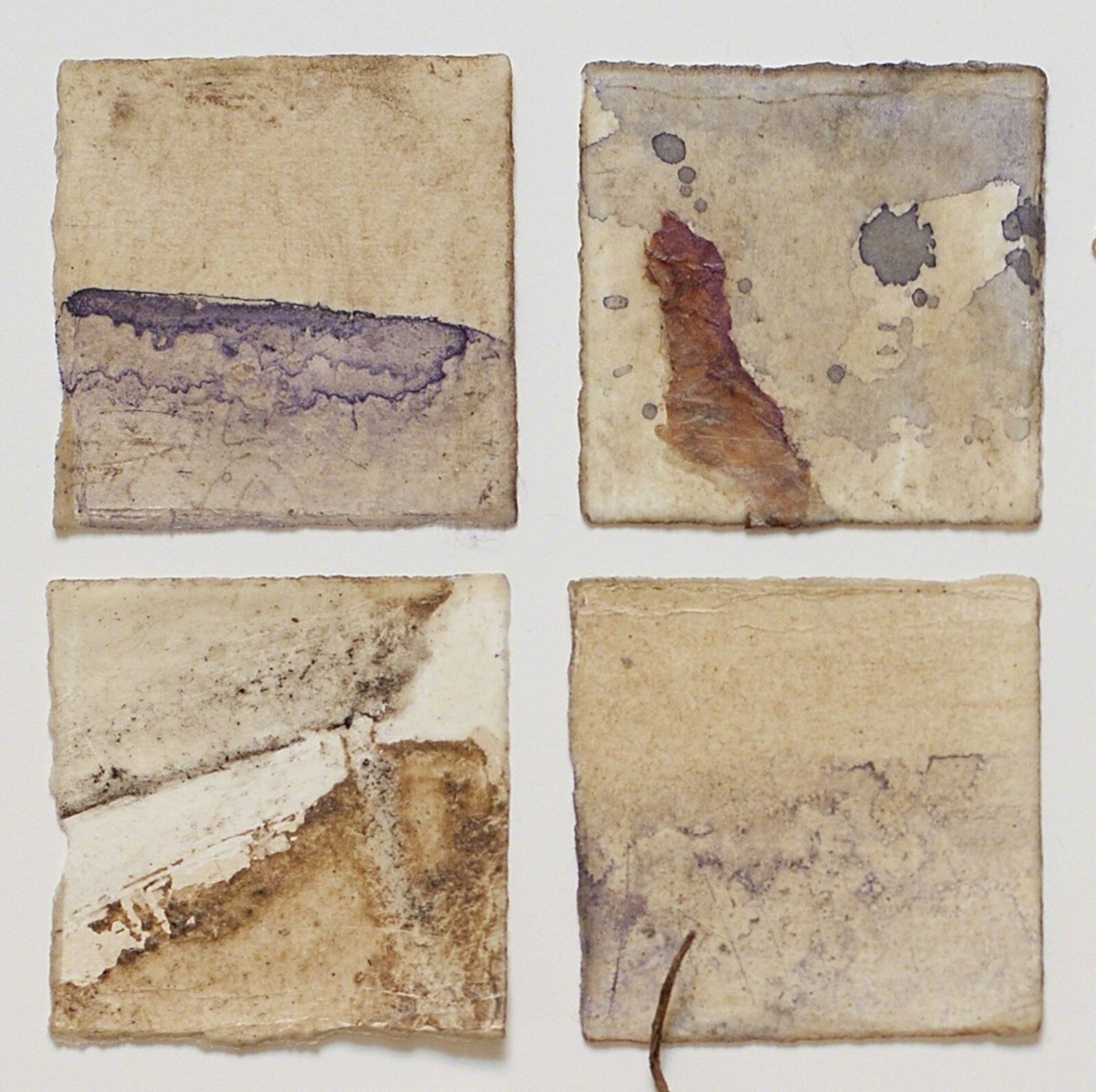 Artwork by Tessa Grundon, "Residuum" Series - Wave Hill, Made of Hand Made Paper, Pigment, Wax, Thread, Charcoal 