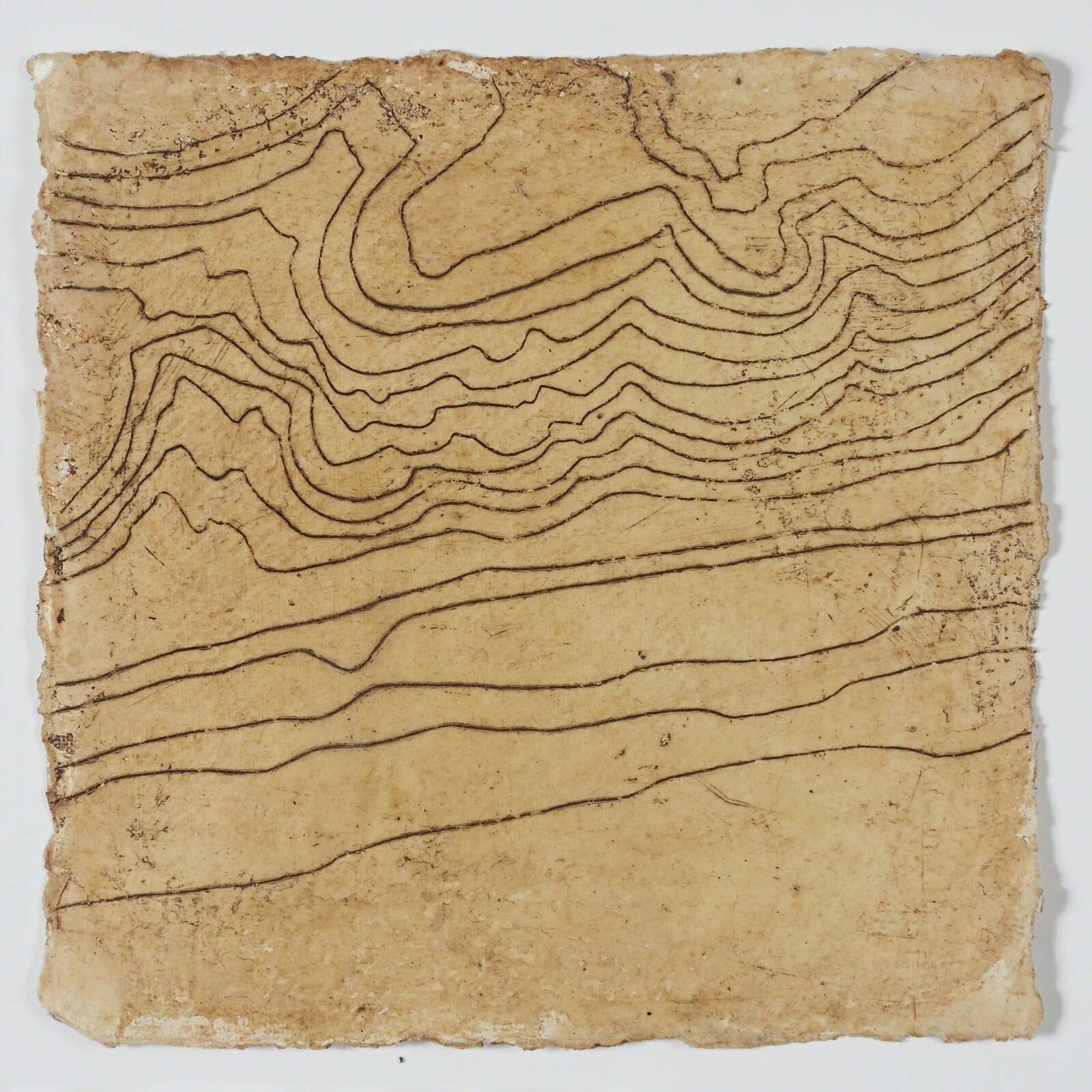 Artwork by Tessa Grundon, Wave Hill - Contours in 16 Parts, Made of Hand Made Paper, Wax, Earths 