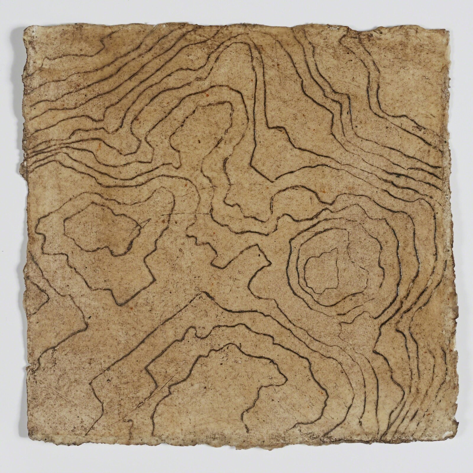Artwork by Tessa Grundon, Wave Hill - Contours in 16 Parts, Made of Hand Made Paper, Wax, Earths 