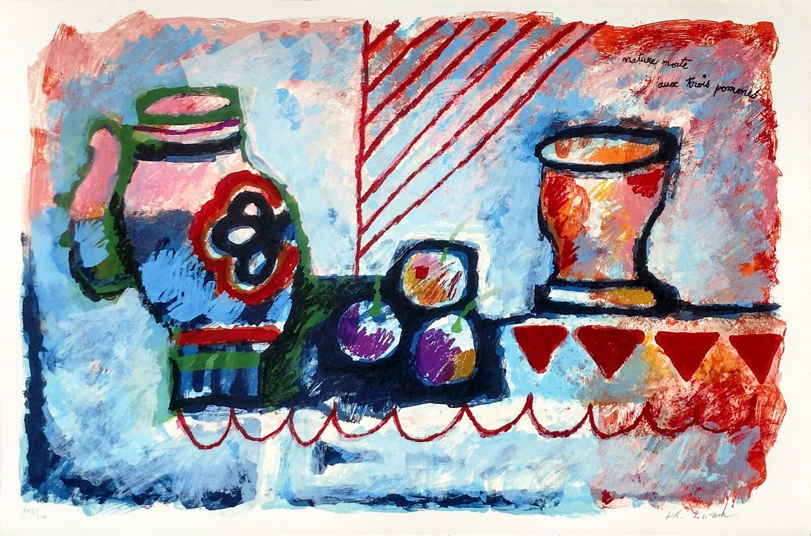 NATURE MORTE AUX TROIS POMMES by Théo Tobiasse, null