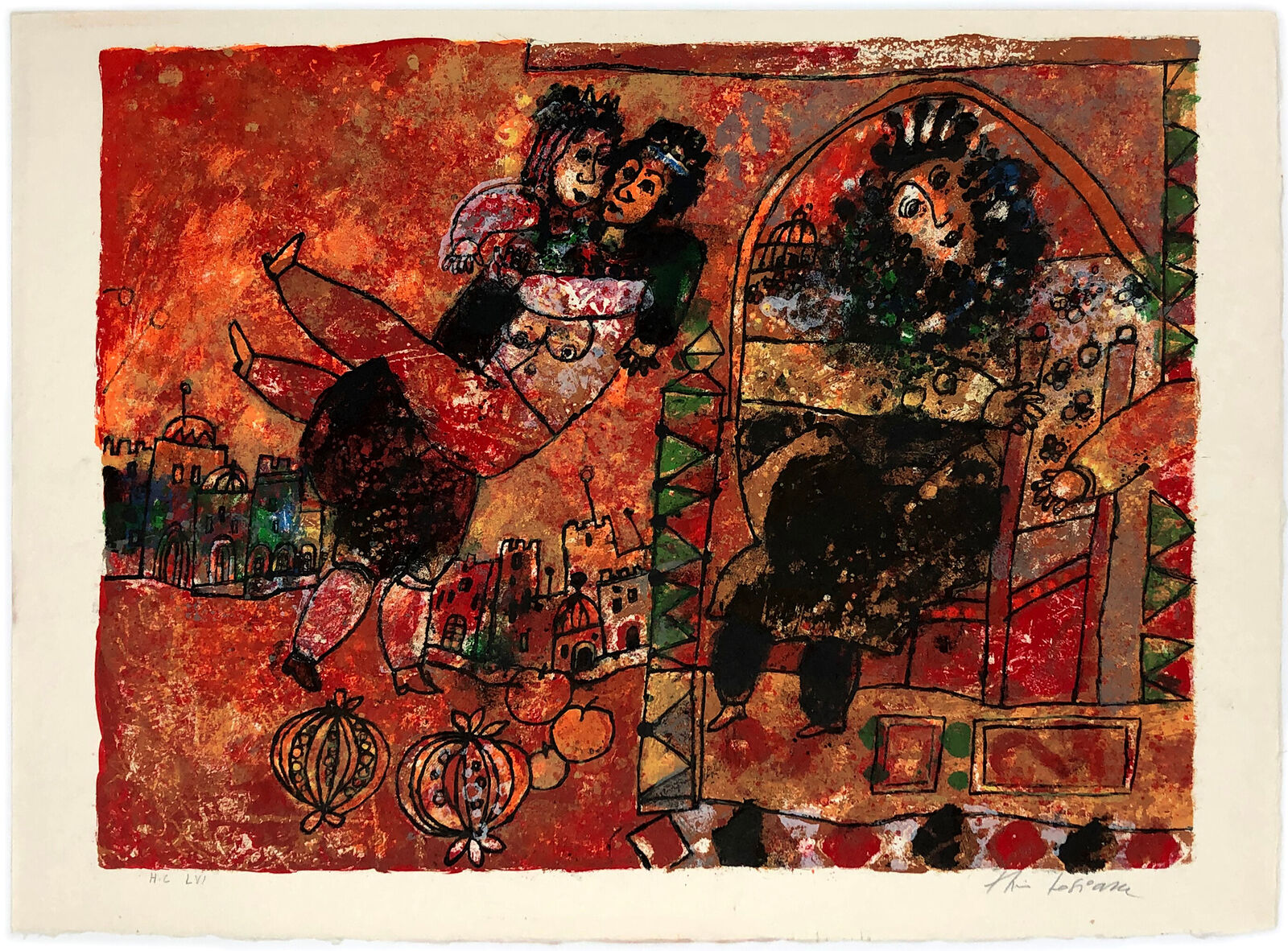 Untitled, from The Song of Songs of King Solomon (hand signed lithograph) by Théo Tobiasse, 1975