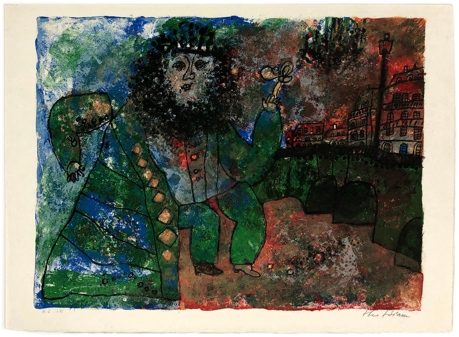 Untitled, from The Song of Songs of King Solomon (hand signed lithograph) by Théo Tobiasse, 1975