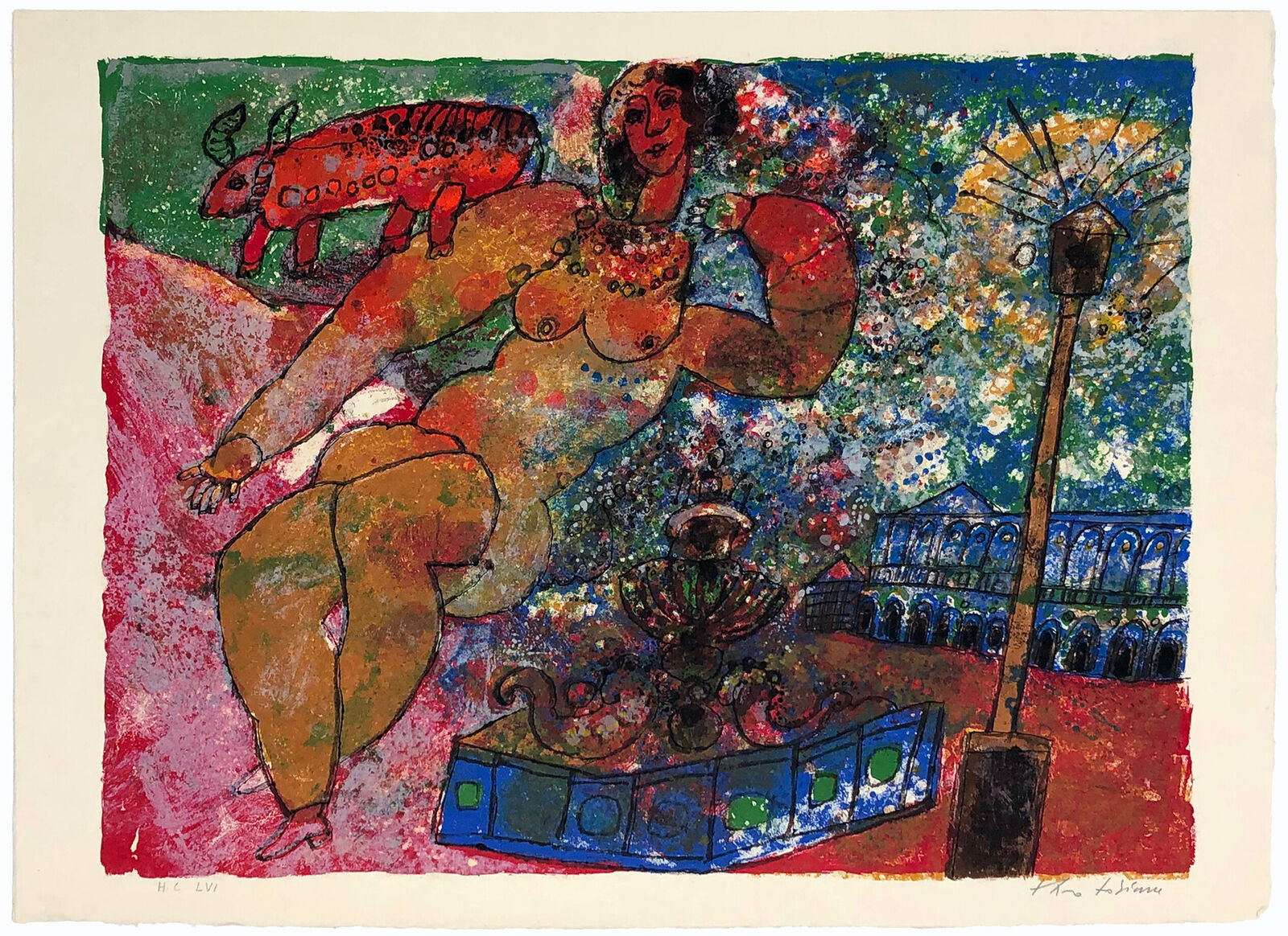 Untitled, from The Song of Songs of King Solomon (hand signed lithograph) by Théo Tobiasse, 1975