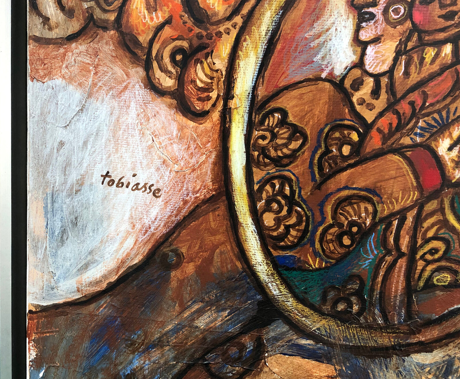 A painting of a woman holding a mirror in her hand.