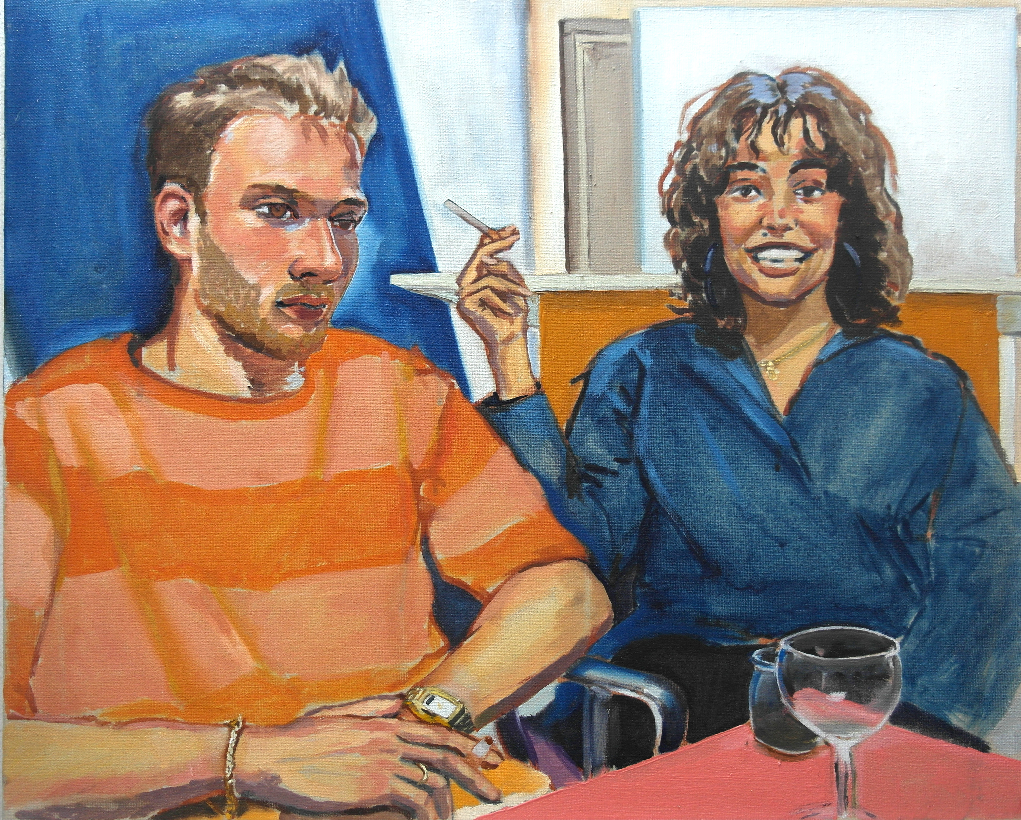 Artwork by Thibaut Bouedjoro-Camus, Alexis & Shana, Made of Tempera And Oil On Canvas 