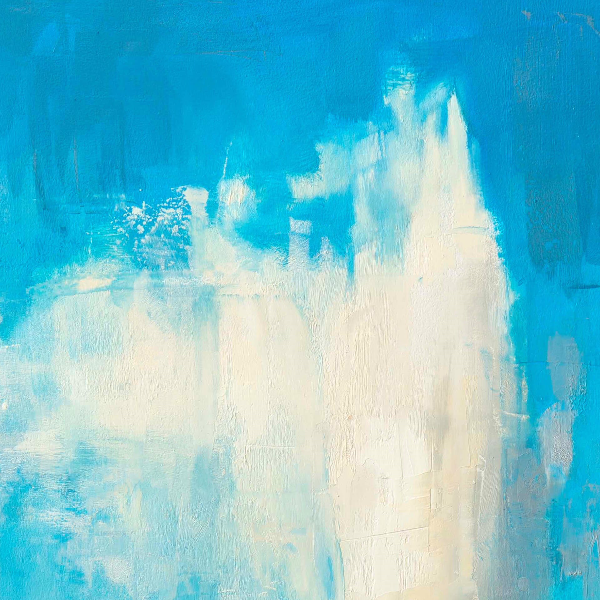 A painting of a geysel in the middle of a desert.