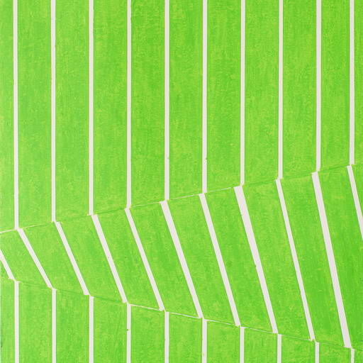A green and white striped pattern on a white background.