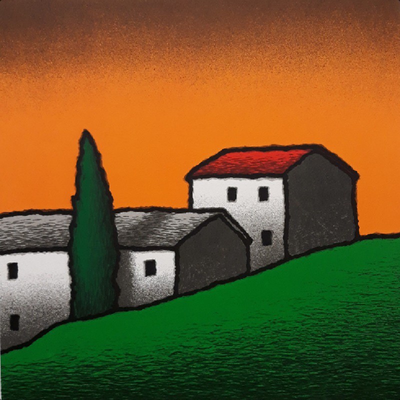 Casali e cipresso by Tino Stefanoni, 1997