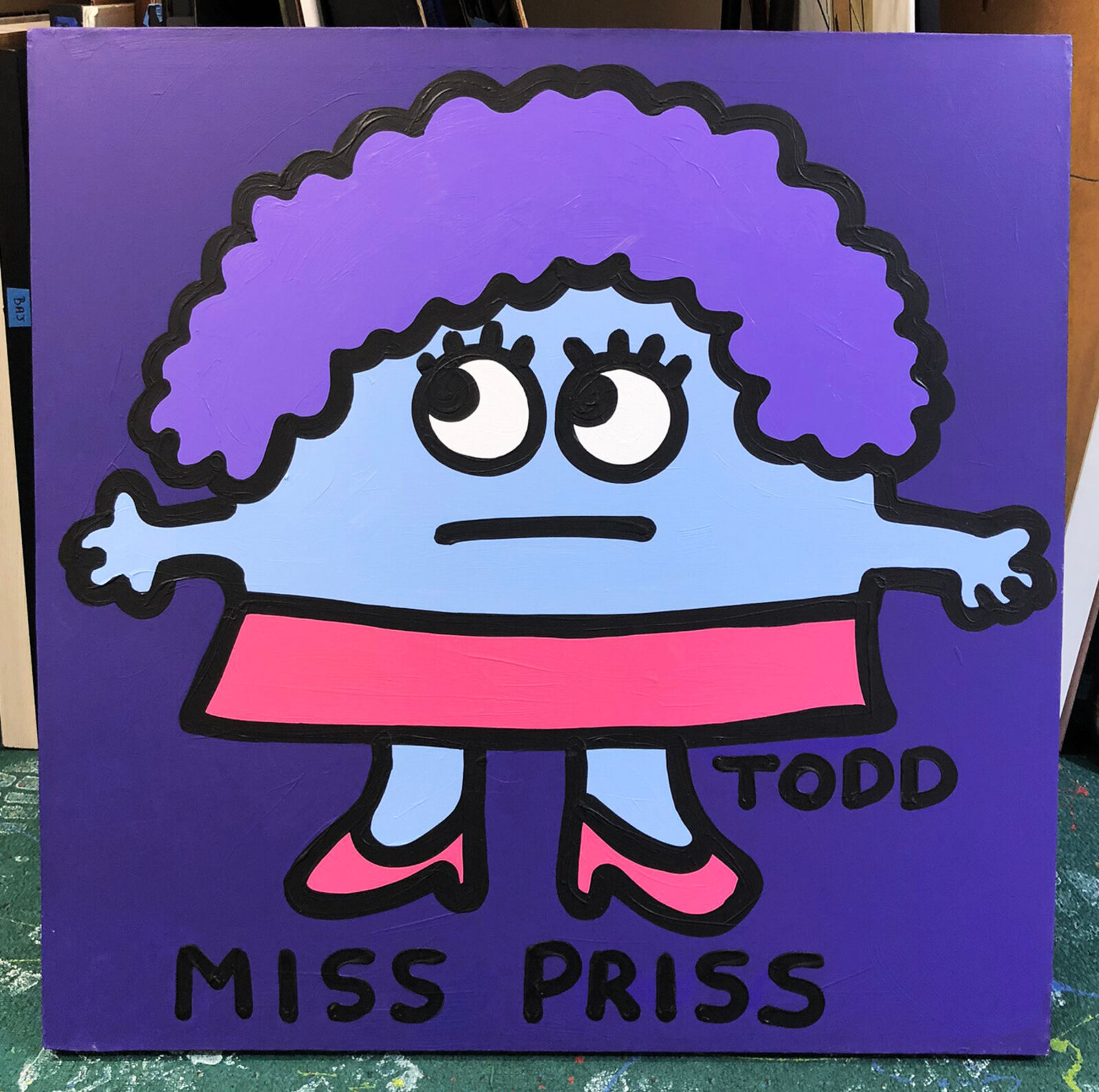 Artwork by Todd Goldman, Miss Priss (large original painting on canvas), Made of Acrylic On Canvas 