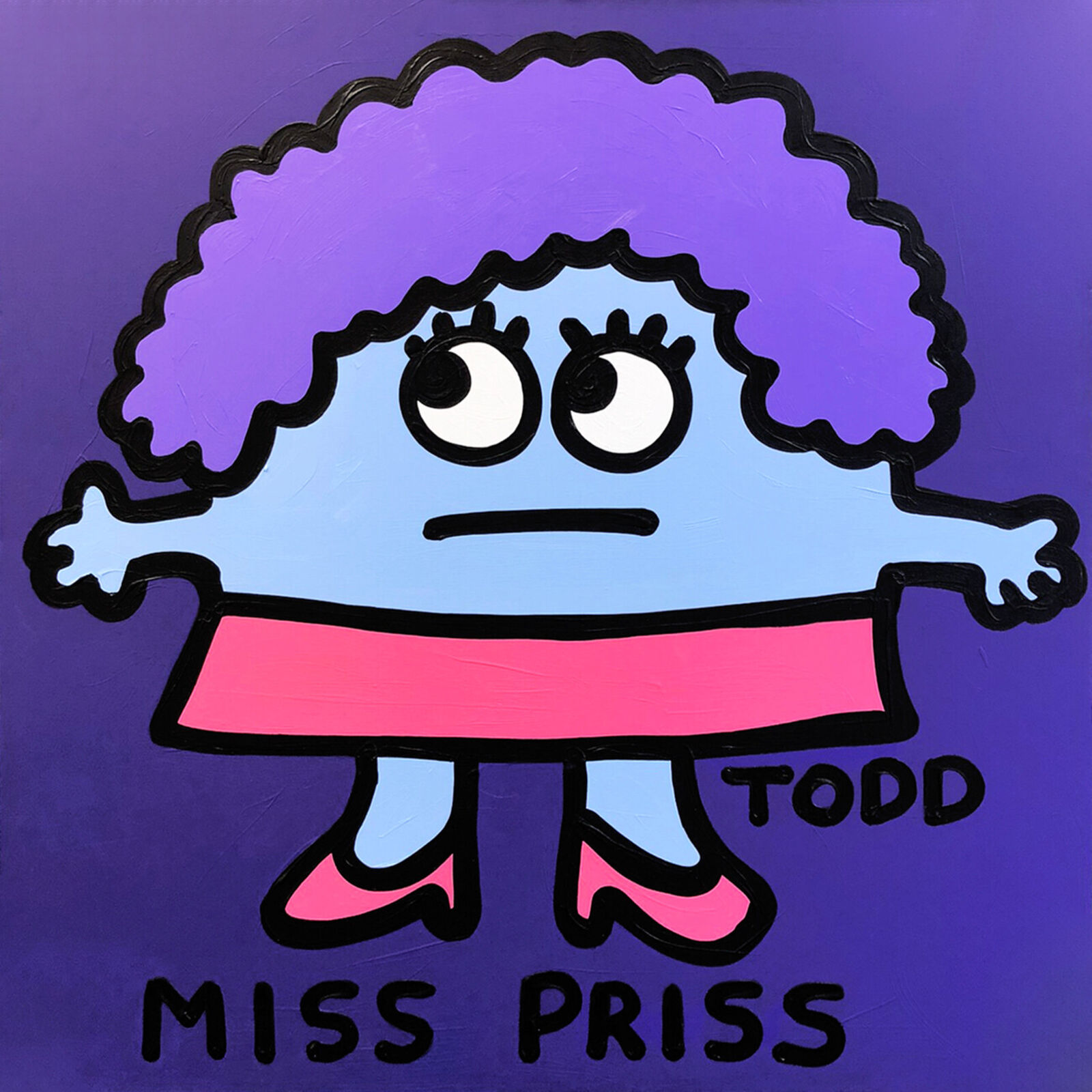 Miss Priss (large original painting on canvas) by Todd Goldman, null