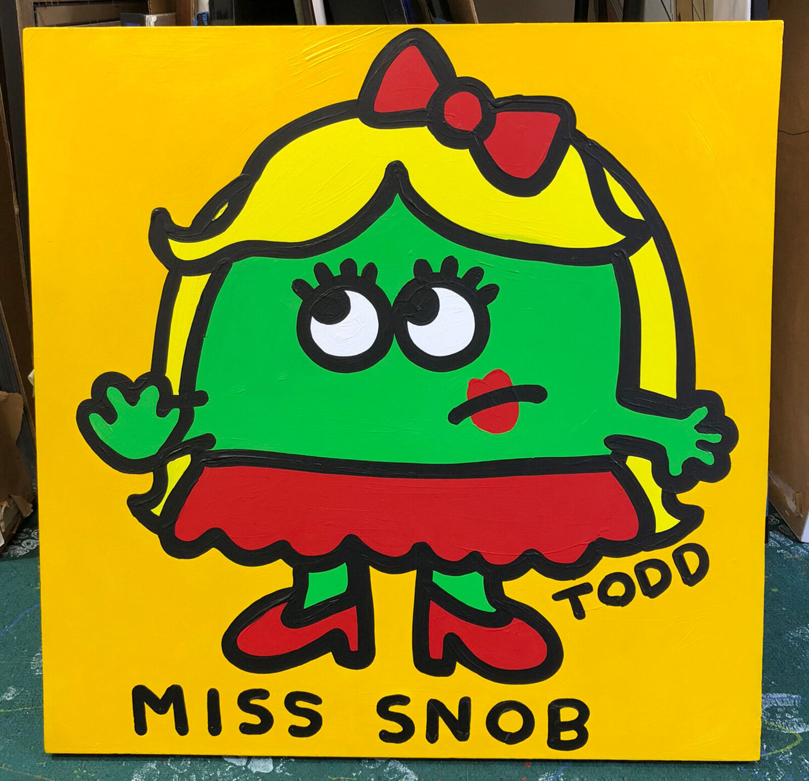 Artwork by Todd Goldman, Miss Snob (large original painting on canvas), Made of Acrylic On Canvas 