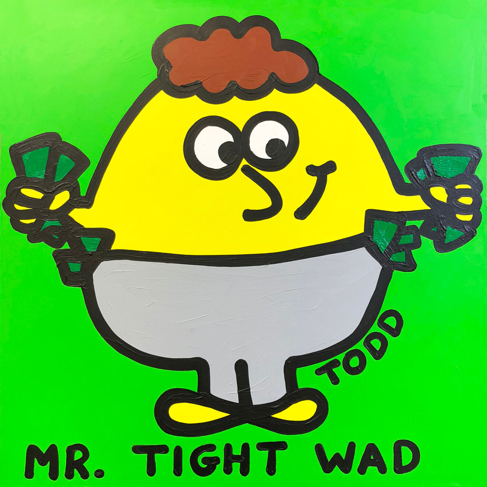 Mr. Tight Wad (large original painting on canvas) by Todd Goldman, null