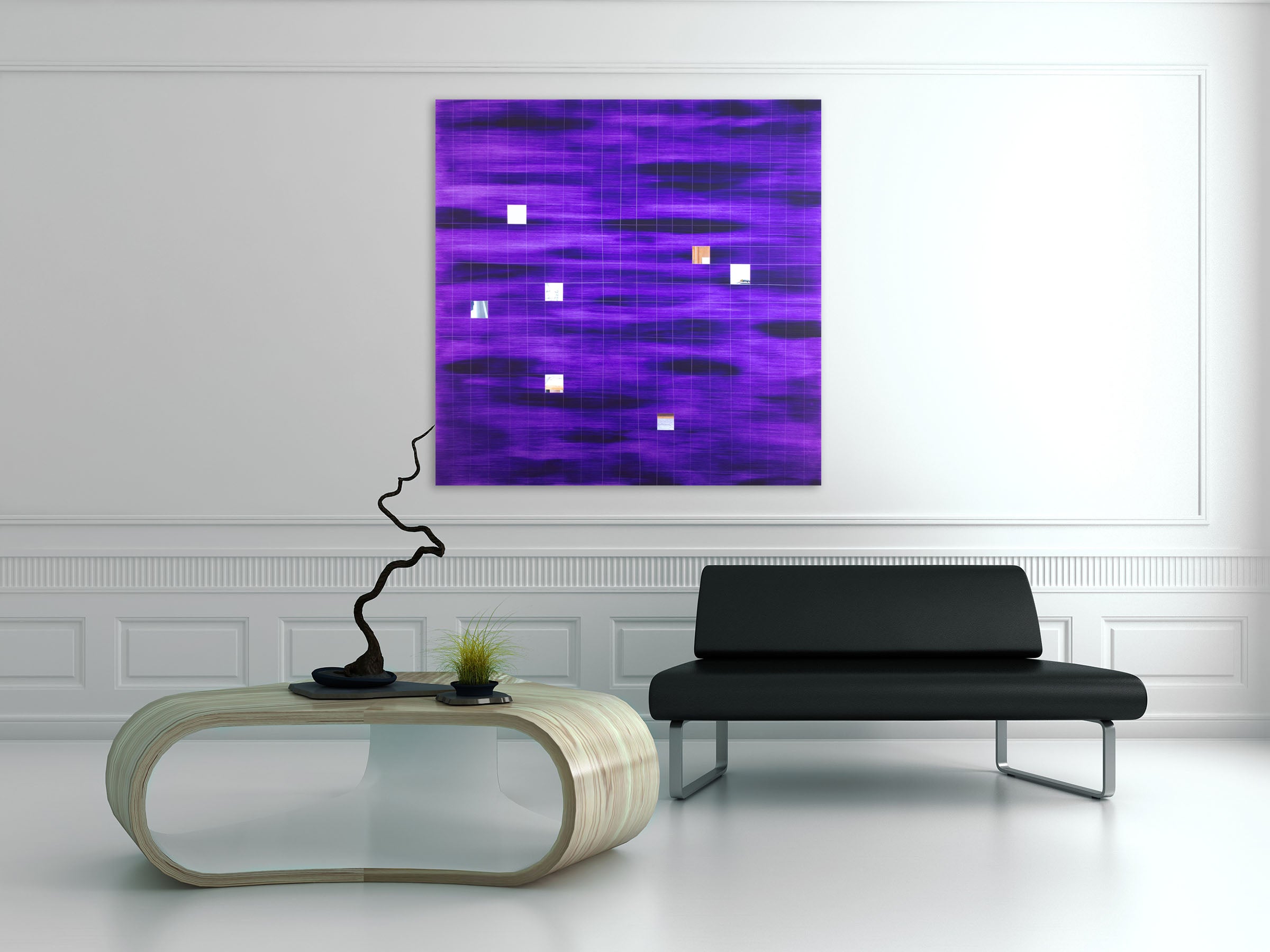 Artwork by Tom Henderson, Club of Squares, Made of Oil Paint on Cast Acrylic Mirror 