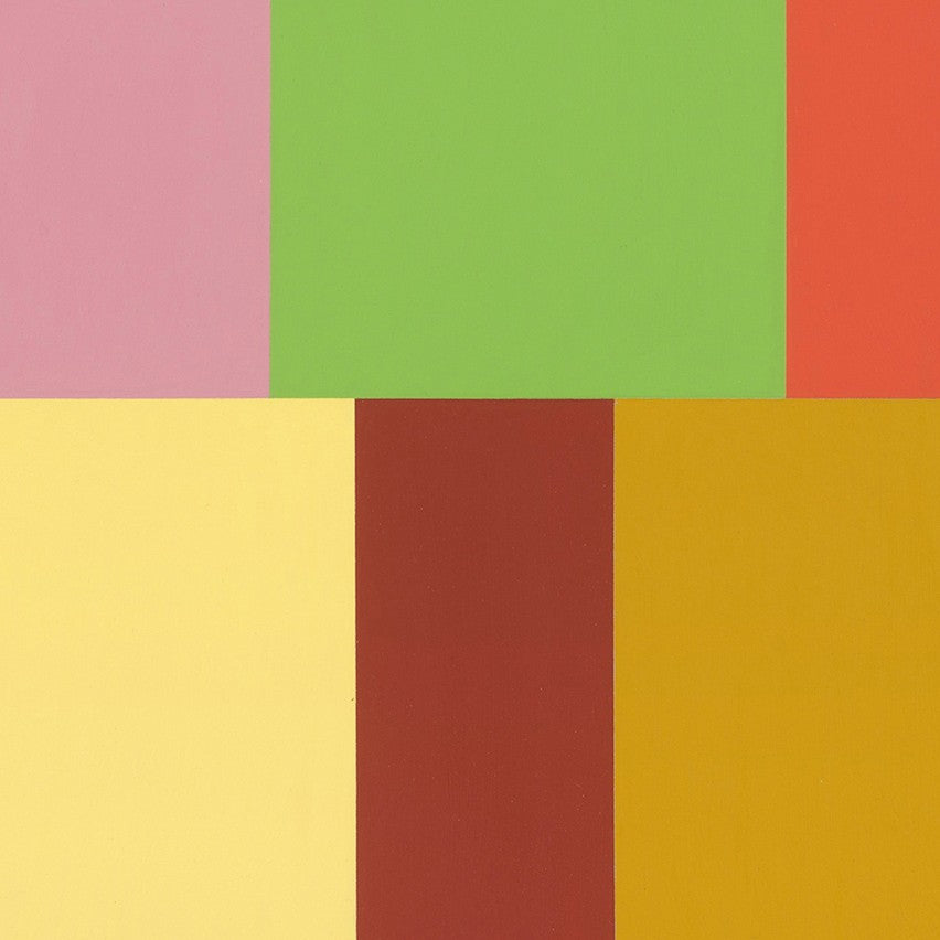 A picture of a colorful painting on a white wall.