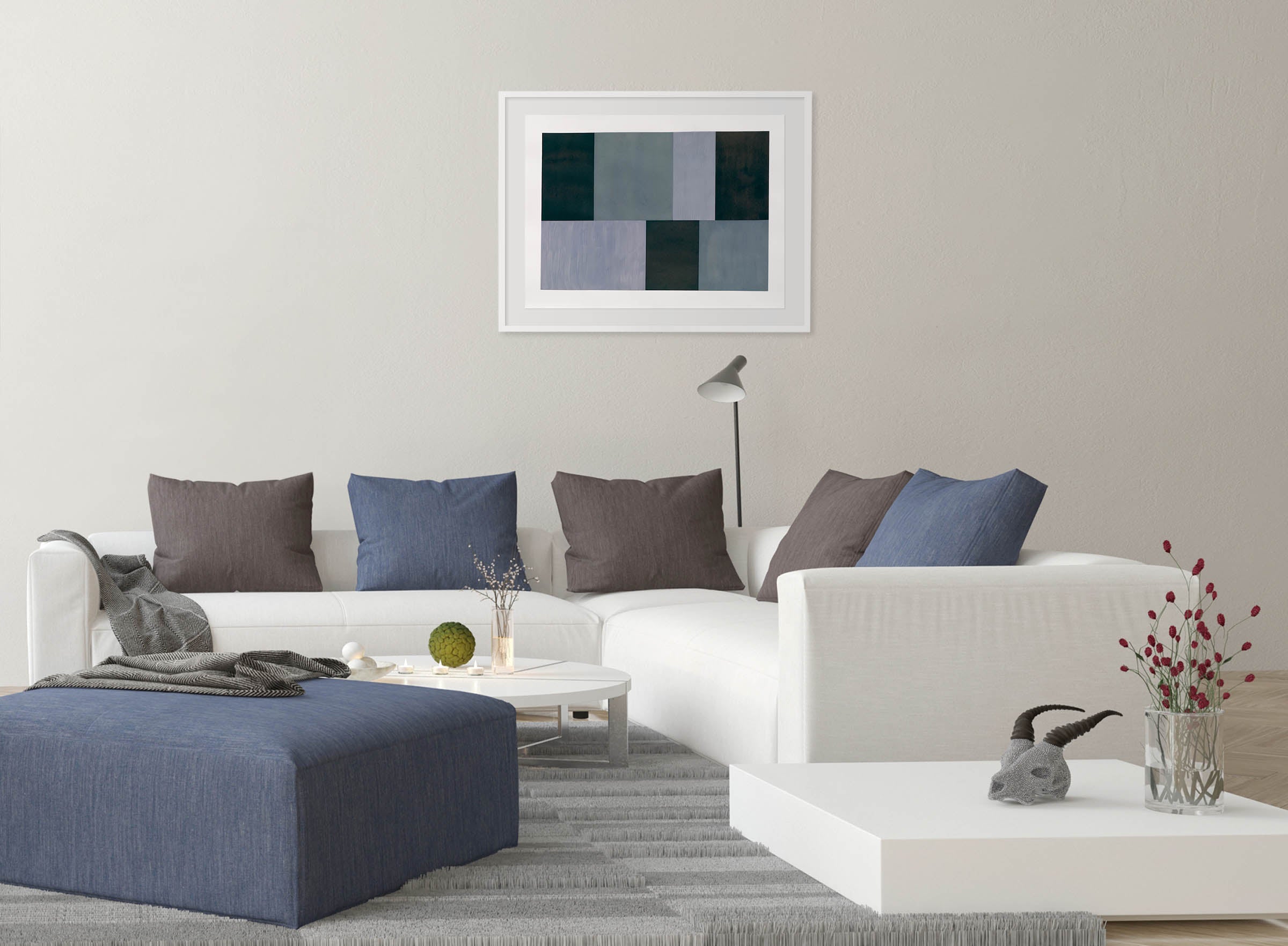 Artwork by Tom McGlynn, Test Pattern 12 (Grey study), Made of Ink, gouache and acrylic on Fabriano paper 