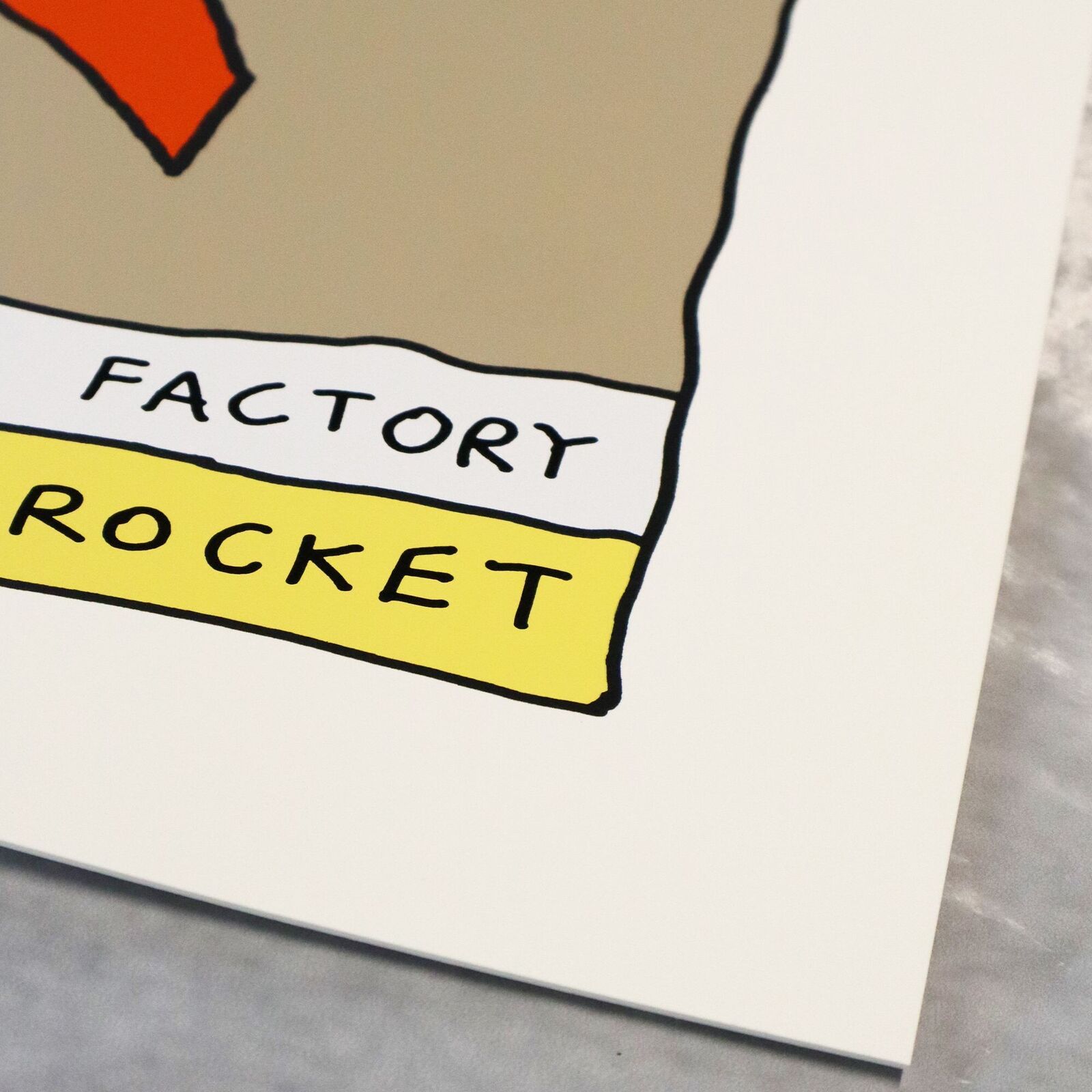 A drawing of a rocket with a chanel logo on it.