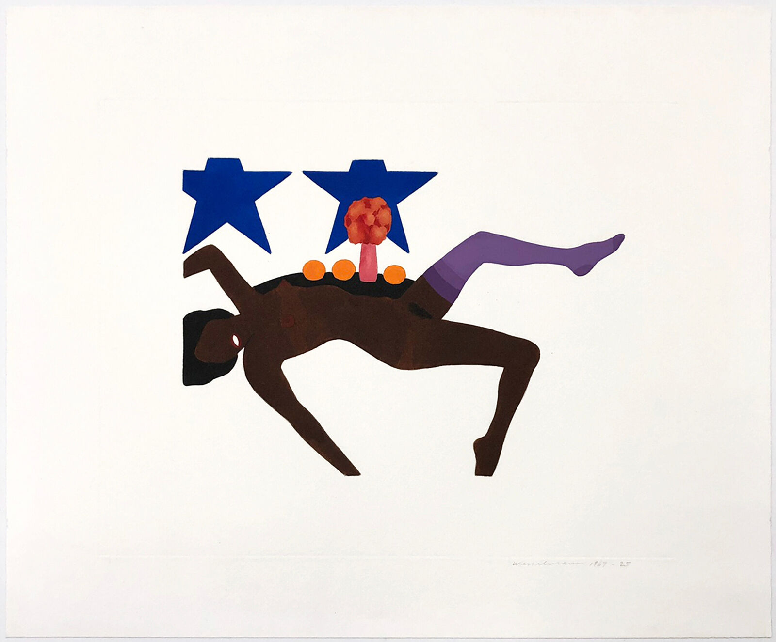 Embossed Nude (unique hand painted on paper)