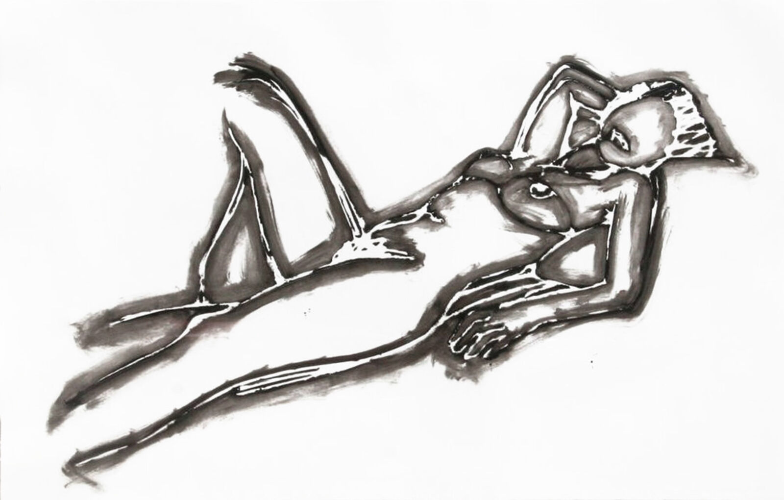 Artwork by Tom Wesselmann, MONICA LYING DOWN ONE ARM UP, Made of Lithograph 