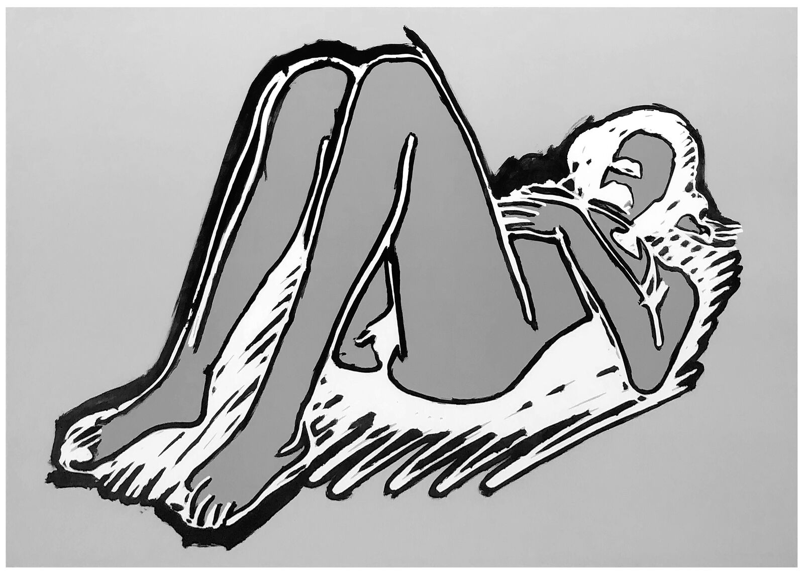 Monica Lying On Her Back, Knees Up by Tom Wesselmann, 1990