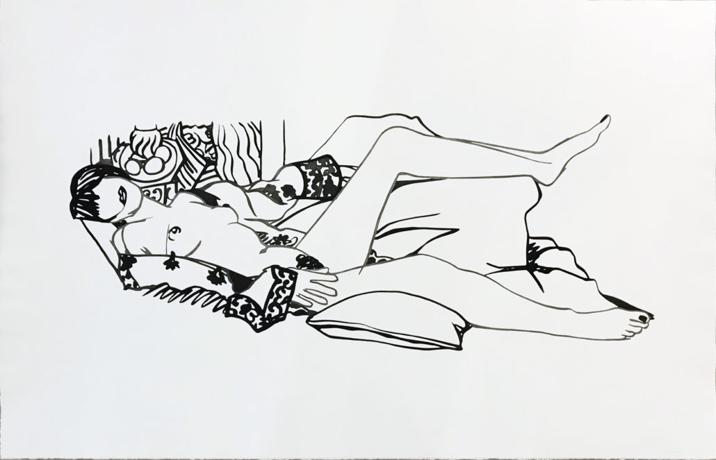 Monica Nude with Purple Robe by Tom Wesselmann, 1990