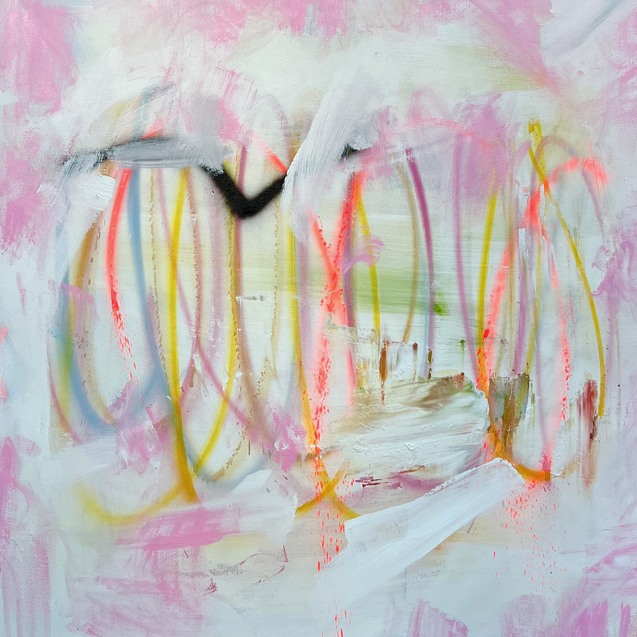 Artwork by Tommaso Fattovich, Holograms Cascade, Made of Oil and acrylic on canvas 