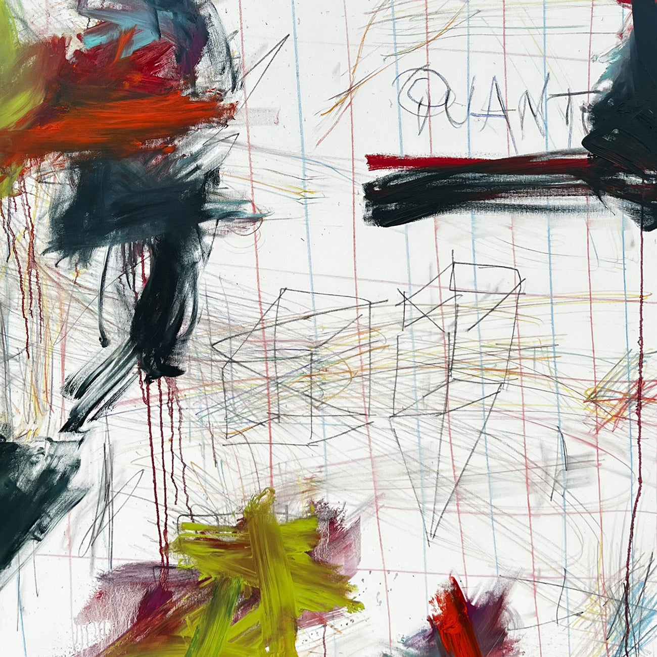 Artwork by Tommaso Fattovich, Quantum Notes, Made of Oil and Pencil on Canvas 